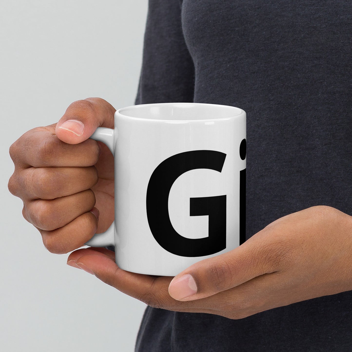 White glossy mug