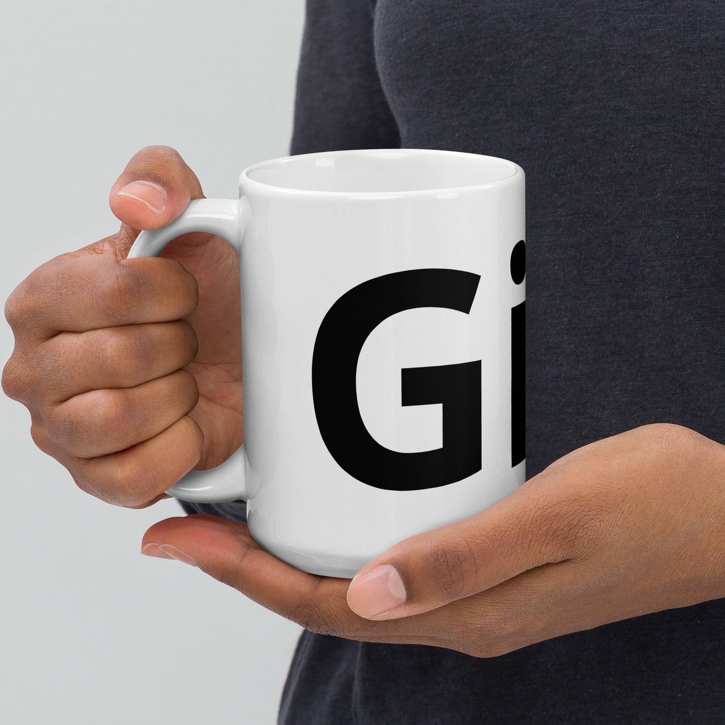 White glossy mug