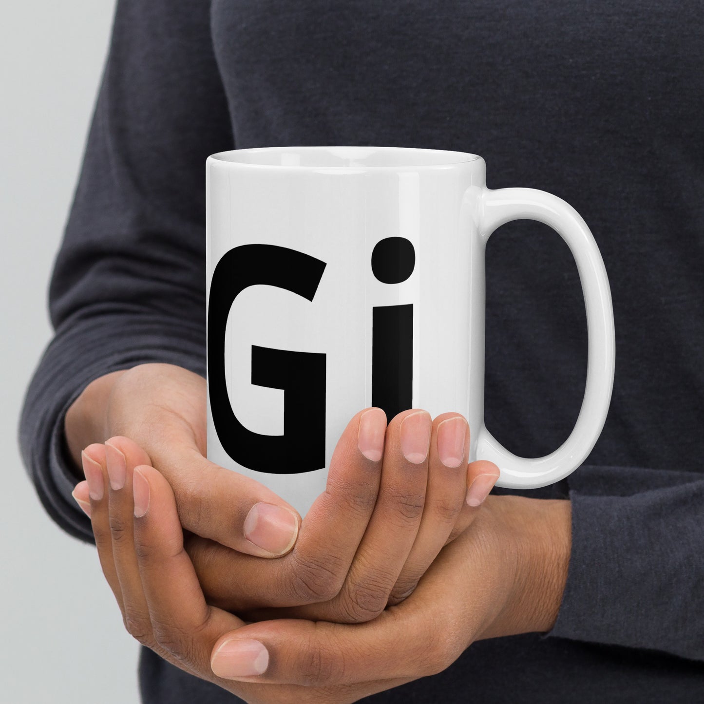 White glossy mug