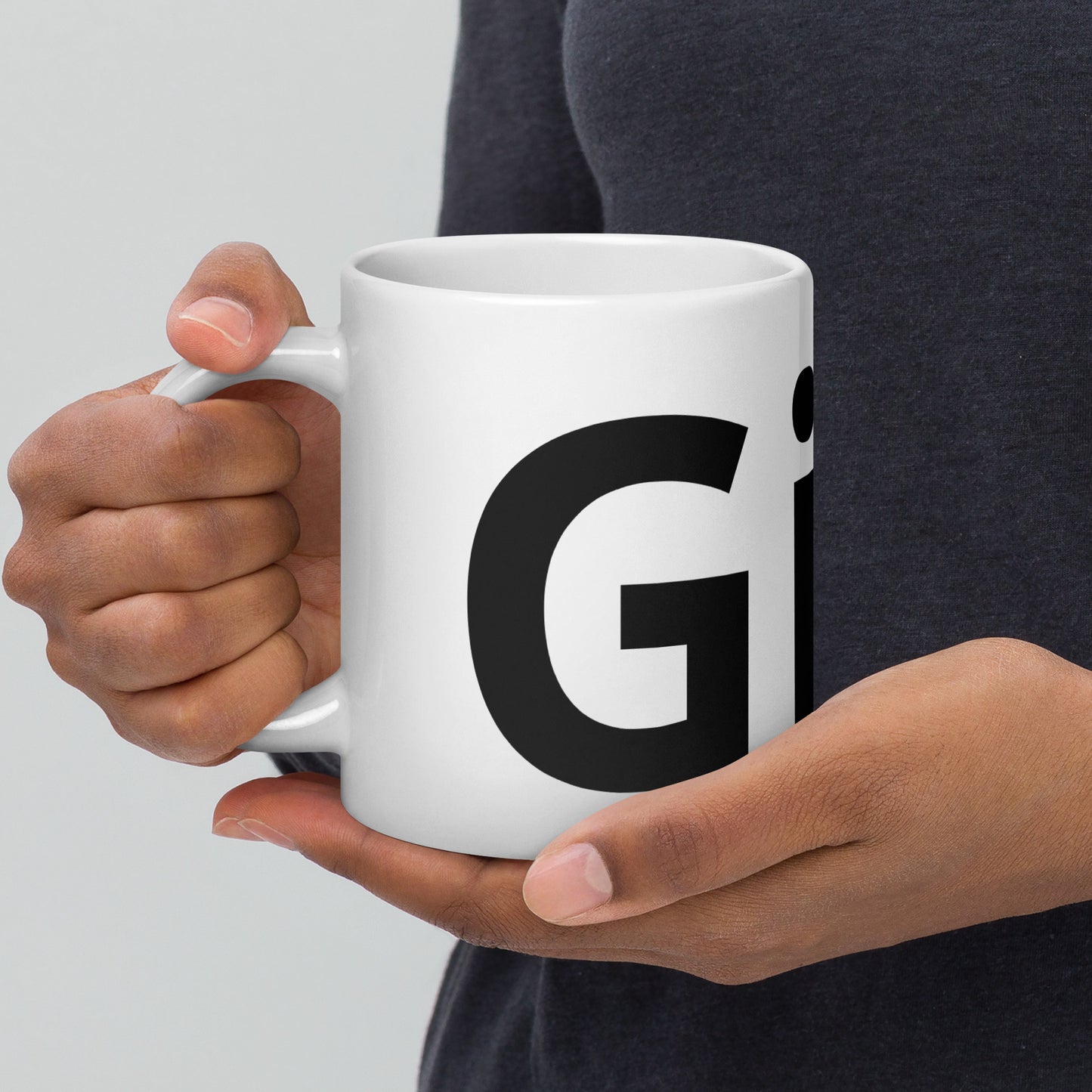 White glossy mug