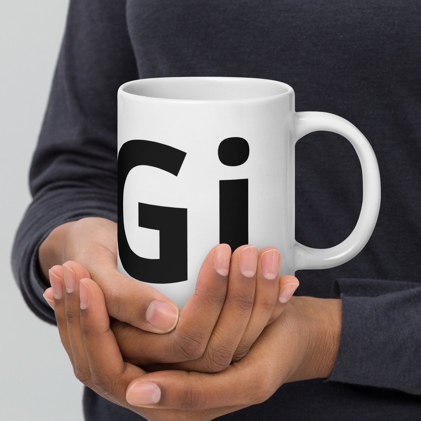 White glossy mug