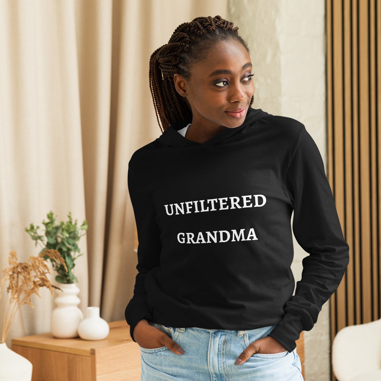 "Unfiltered Grandma" Hooded long-sleeve tee